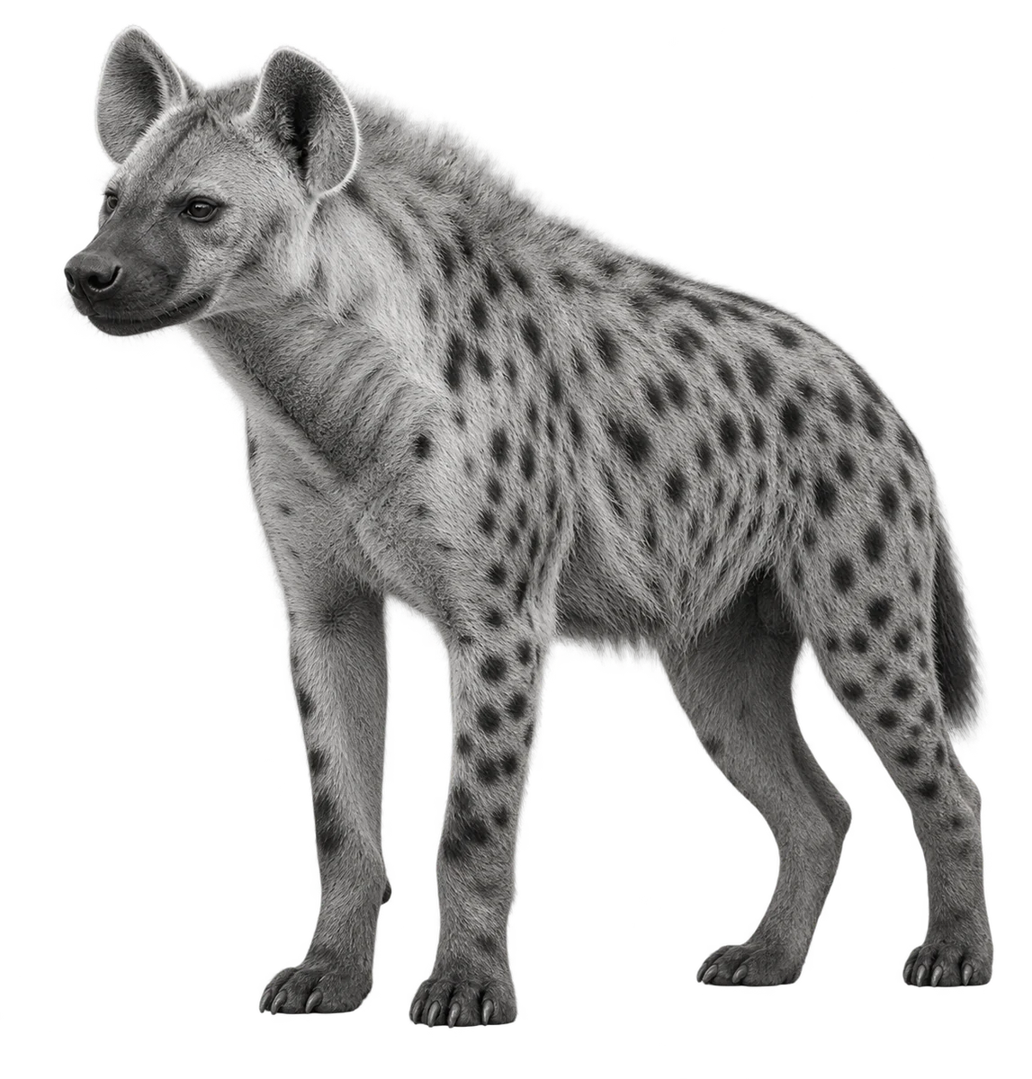 Hyena, generated monochrome full figure