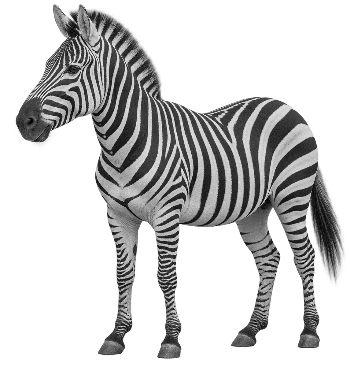 Burchell's zebra, monochrome full figure generated